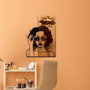Wallity Wow Escultura de pared de madera y metal en Nogal y Negro